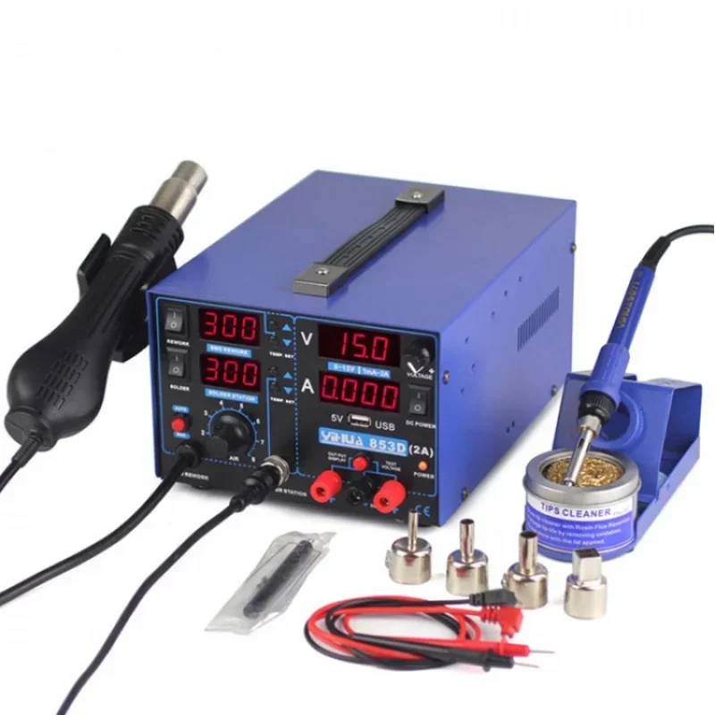 YIHUA-853D USB 2A hot air gun soldering station 3-in-1 15v 2A repair power supply SMD repair station