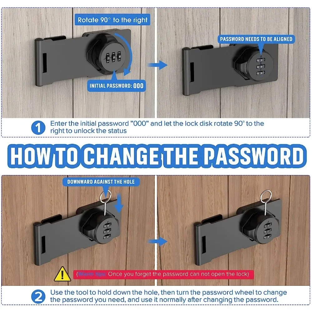 3-digit Household Anti-theft Drawer Lock Double-open Cabinet Lock Iron File Cabinet Lock Cabinet Door Hardware Zinc Alloy Lock