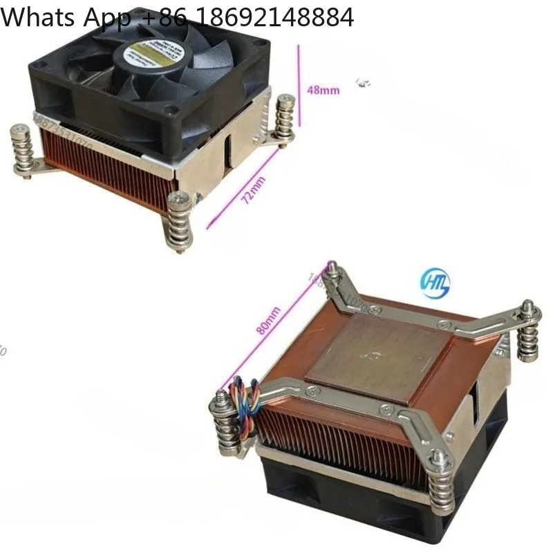 Original disassembly 2U side blowing x79/x99/E5 positive/rectangular air-cooled quad copper tube CPU radiator
