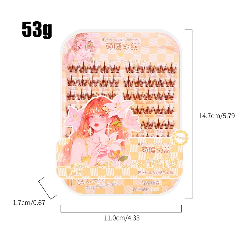 Série de grupos de meninas de dopamina sem cola, cílios postiços, simulação natural, ondulação segmentada e anime