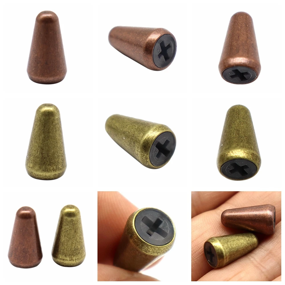 1 stücke/2 stücke Messing Gitarre Schalter Kappe Metall Kippschalter Spitze Eingebettet Kreuz Kern Erweiterbar Loch für ST TL Gitarre Zubehör – Detail 5