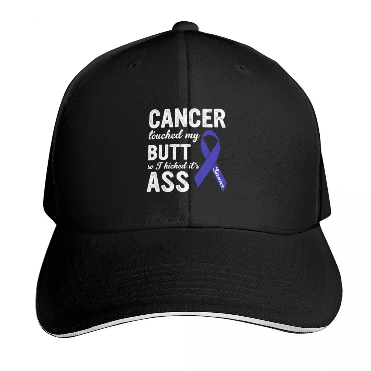 El cáncer me puso la mano encima y le pateé el trasero, Gorra de béisbol, Bolsa de playa, Novedad en sombreros, Gorra trucker, Gorra para niños, Gorras para mujer, Gorras para hombre