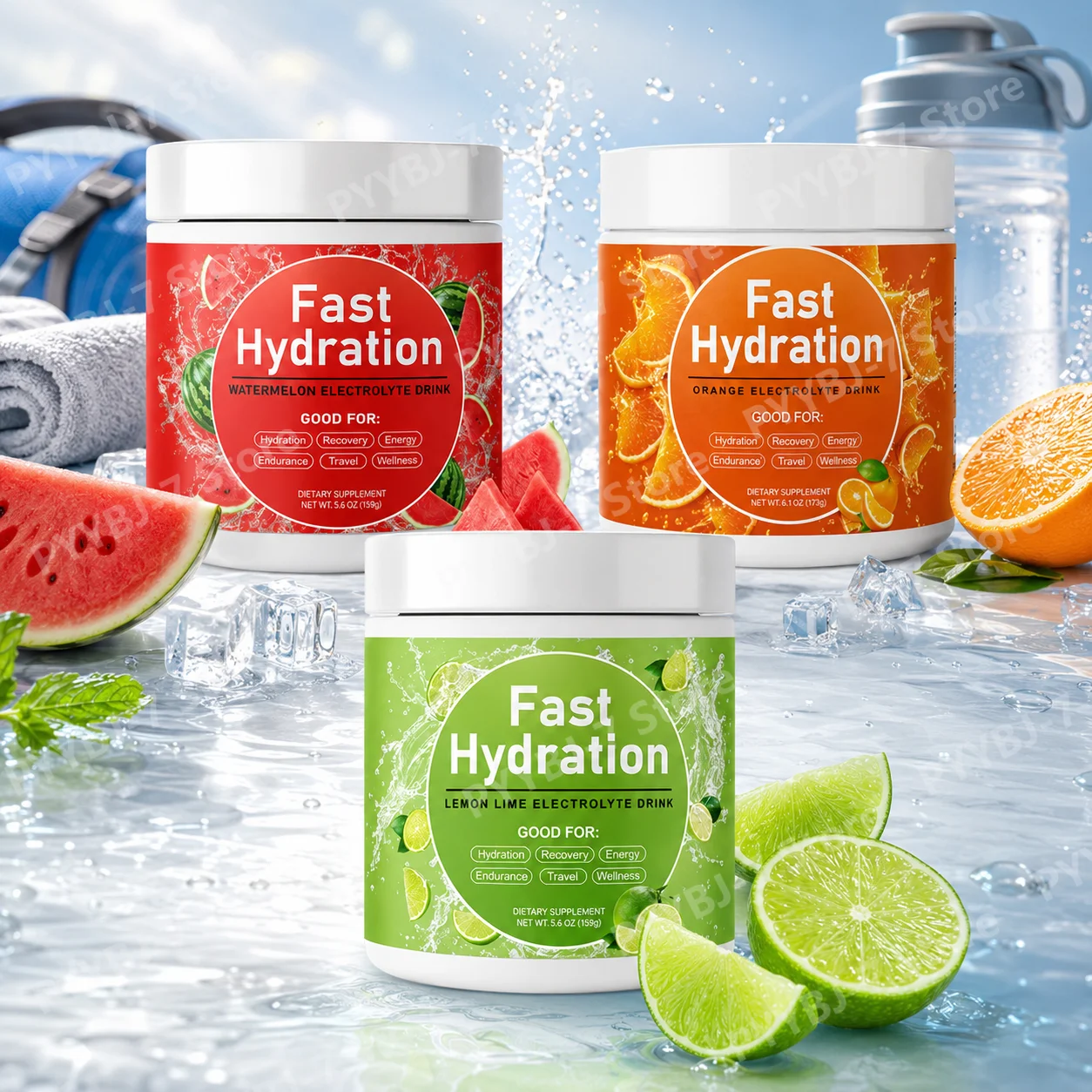 

Electrolyte Drink Powder 3 Flavors with Sodium Potassium Magnesium Vitamin C B12 Supports energy metabolism