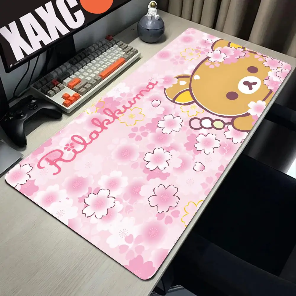 

Kawaii Game Rubber Mat Cute Mousepad Non-slip Table Mat Anime Pink Rilakkuma Office Computer Accessories Speed Desktop Mouse Pad