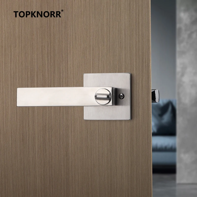 

304 Stainless Steel Fire Door Lock with Three-Pole Handle Bathroom Single Tongue Replacement Ball Lock for Household Security