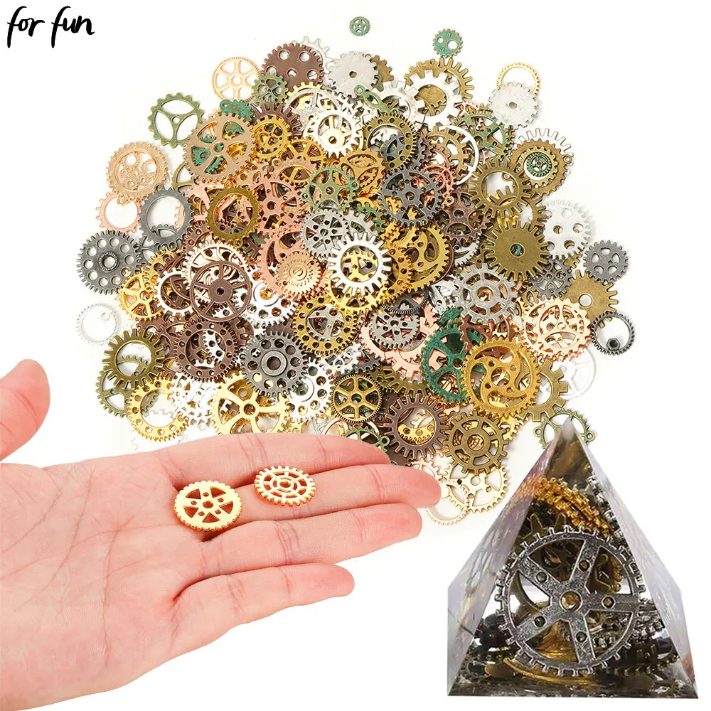 For fun 50g Metal Gear Clock Hand Jewelry Filling UV Resin Epoxy Mold Making Fillings Accessories For DIY Jewelry Crafts