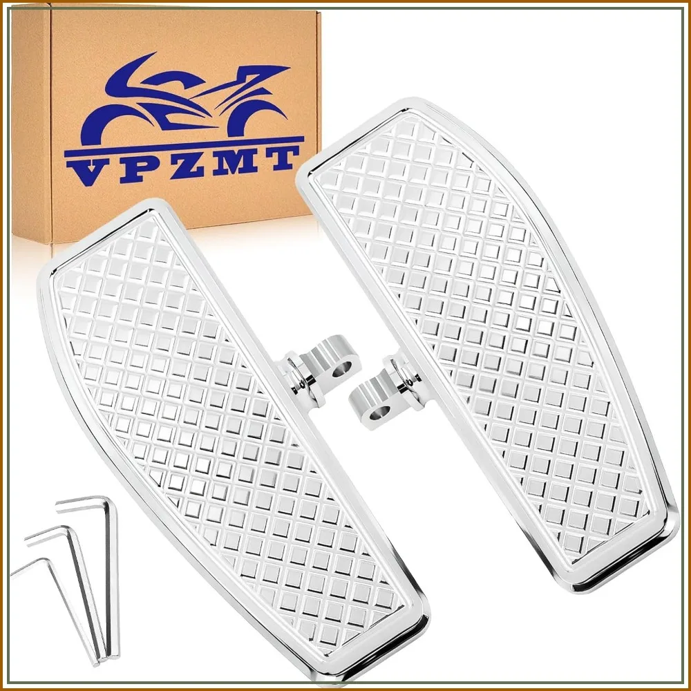 

Chrome Rear Diamond Passenger Foot Pegs Floorboards for Harley Touring Dyna Models