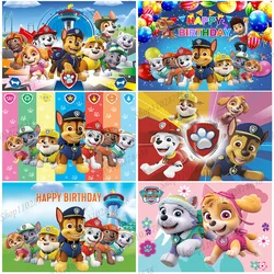 Decoración de fondo de la patrulla canina para niños, cartel de cumpleaños, accesorios de estudio fotográfico, fiesta de cachorros