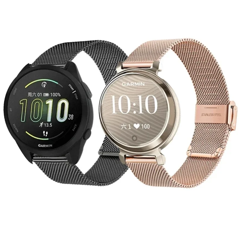 Für Garmin Forerunner 165 265 255 158 55 245 Milanese Loop Armband für Lily 2 Vivomove HR Vivoactive 3 4 Venu SQ 2 Smartwatch-Armband