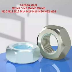Grade 4.8 Carbon Steel DIN934 Hex Hexagon Nut for M2 M2.5 M3 M4 M5 M6 M8 M10 M11 M12 M14 M16 M18 M20 M22 M24 Screw Bolt