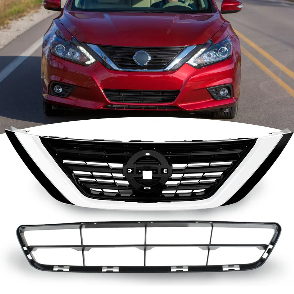 

Front Bumper Upper & Lower Grill Chrome Grill For Nissan ALTIMA 2016 2017-2018