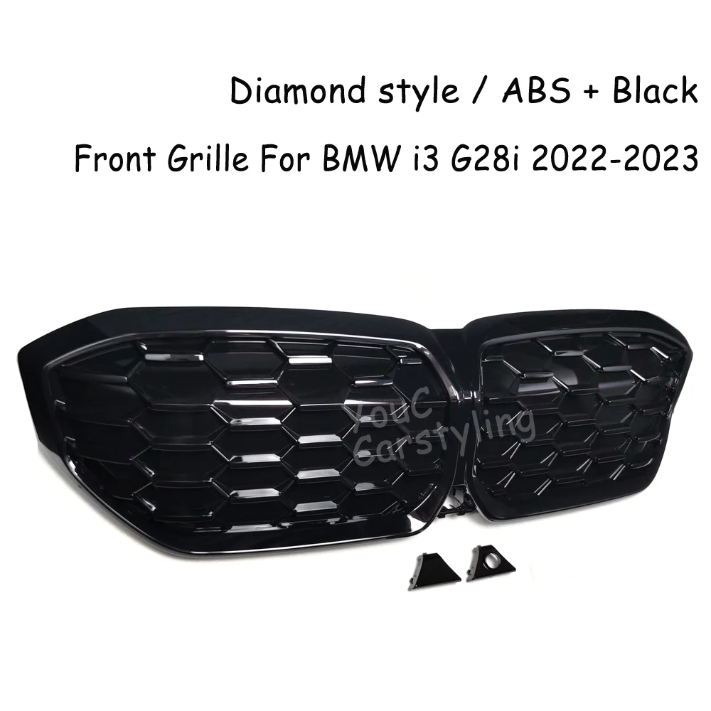 Diamond Gloss Black Front Bumper Grille for BMW I3 G28i 2022-2023 Full Electric eDrive 35 eDrive 40 Replacement Grill