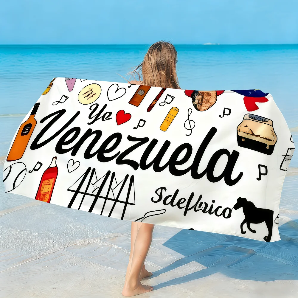 Flag of Venezuela Venezuelan Towel Soft Lightweight Anti-Sand Large Beach Towel Quick-Drying Bath Sports Family