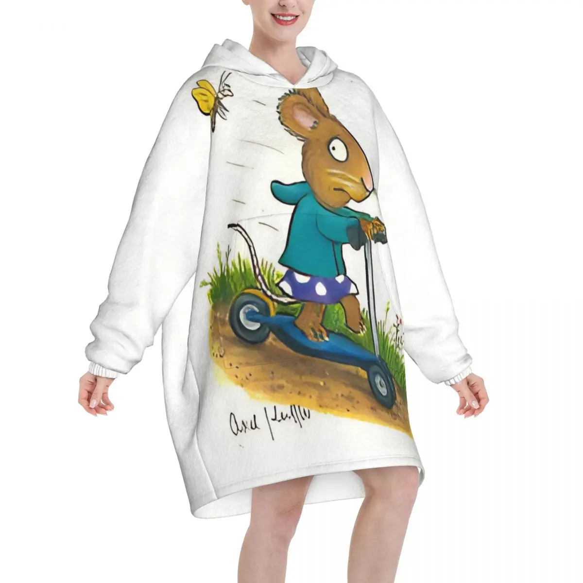 Pips Posys Wearable Blanket Hoodie for Women Men Warm Cozy Oversize Blanket Sweatshirt Thick Fleece Hooded Blanket with Pocket