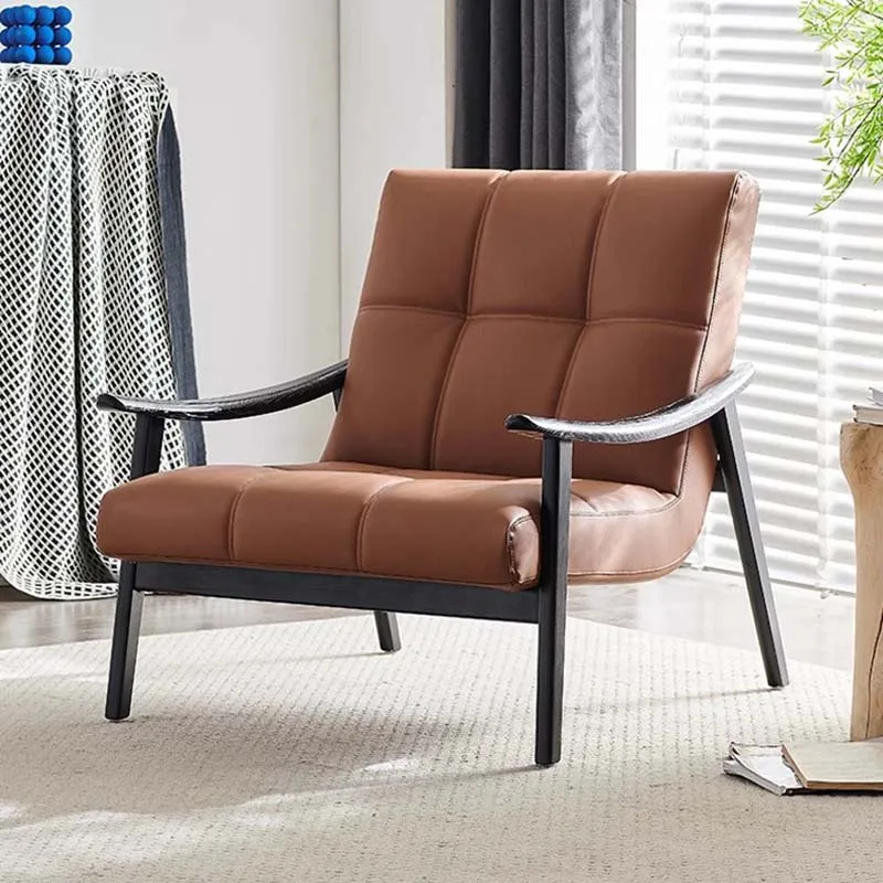 Portable Living Room Chair Arm Rest Ergonomic Balcony Recliner Chair Modern Minimalist Fauteuil Design Nordic Furniture