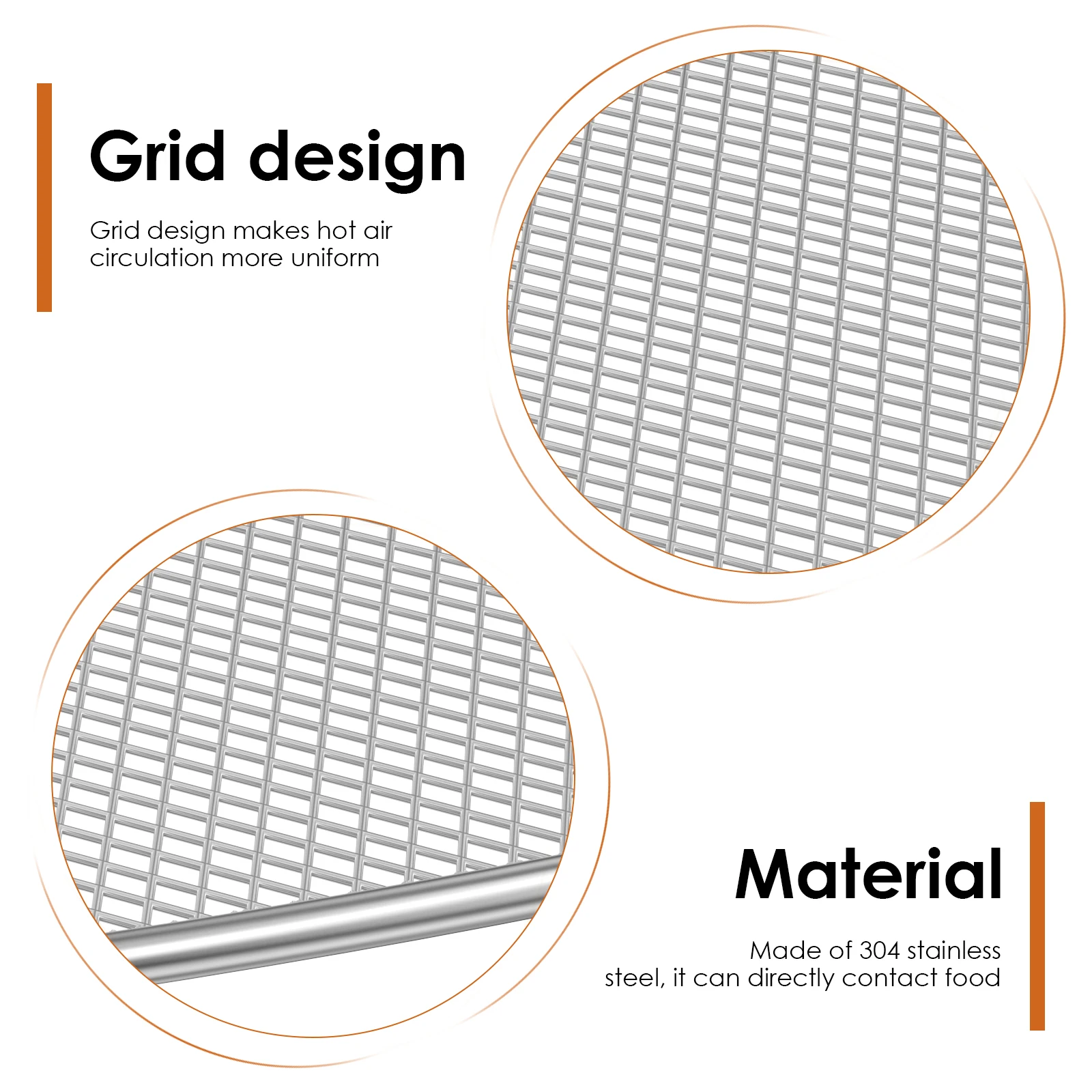 Stainless Steel Air Fryer Rack for FN090 FN091 FN100 Insert for Kitchen Baking Grill Rack Grid Air Fryer Accessories
