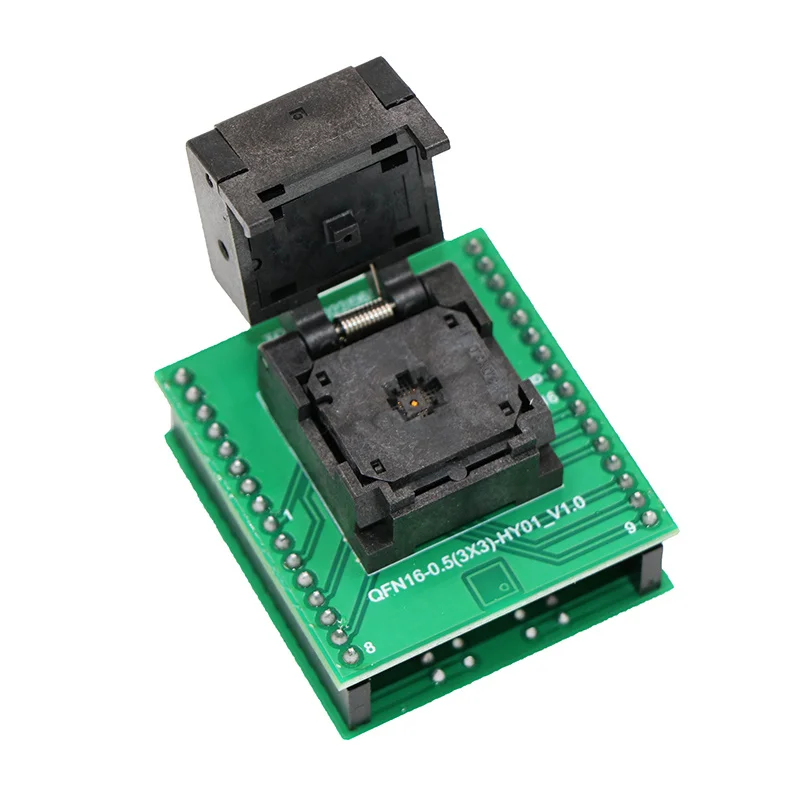Imagem -06 - Qfn ic Programador Soquete Passo 0.5 mm Clamshell Chip Tamanho 3*3 Flash Adaptador Qfn16 Mlf16 Queimar no Soquete