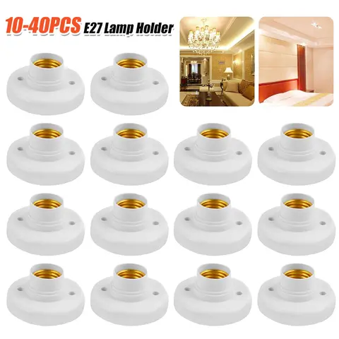 10-40PCS E27 Smart LED Light Switch Light Holder Corridor Lamp Base Lighting Home Corridor Stairs Round Light Bulb Socket