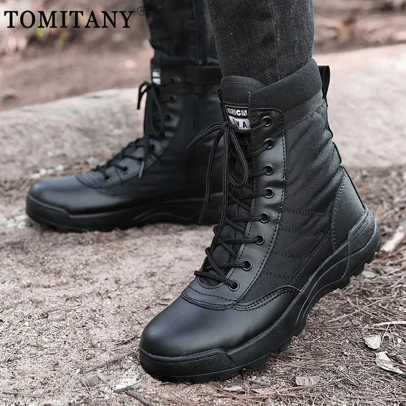 Men\'s Boot Combat Mens Camo Ankle Boots Tactical Big Size 36-47 Boot Male Shoes Work Safety Shoes Motocycle Boots