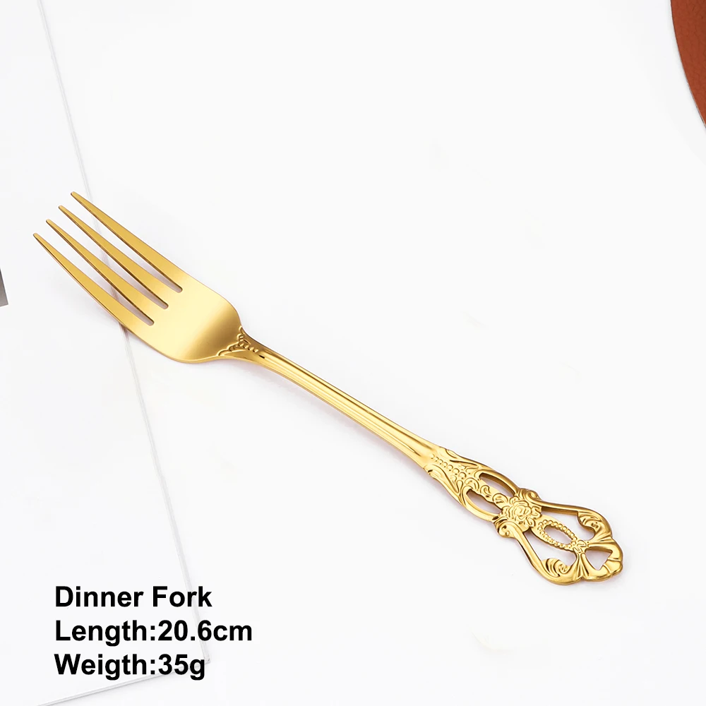 2/4/6/12Pcs Dinner Forks Gold Luxury Fork Stainless Steel Sliver Tableware Cake Snack Salad Fork Mirror Western Black Cutlery