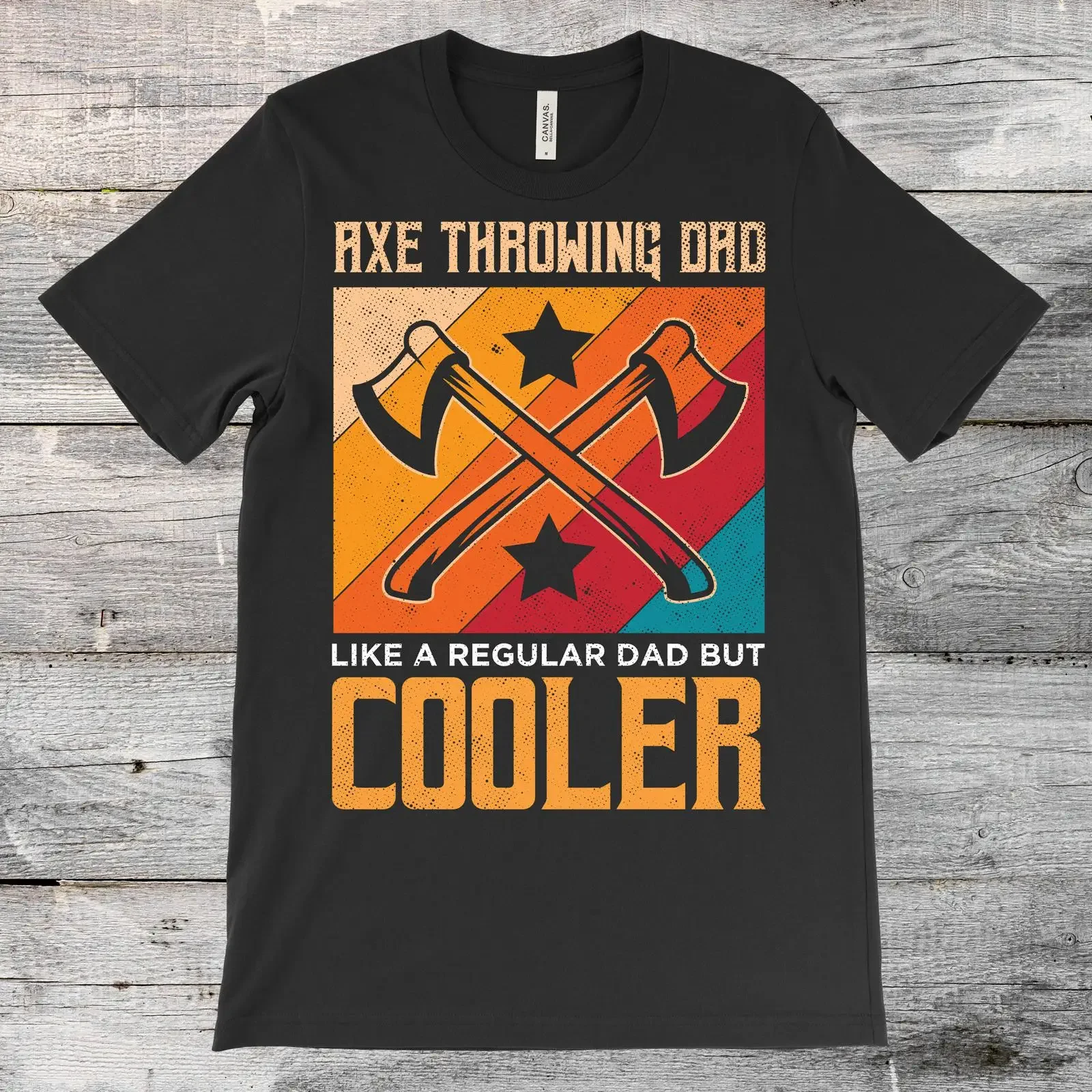 Retro Axe Throwing Dad Funny T Shirt Cool for Thrower Hobby Lover Father's Day Casual vintage Washed Unisex Comfortable