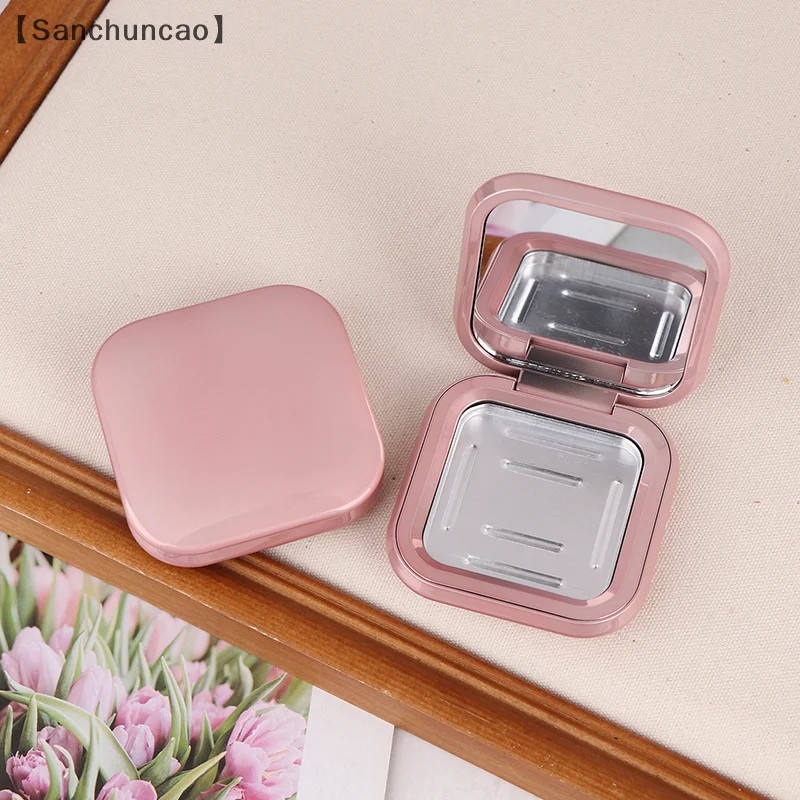 핑크 빈 마그네틱 버클 화장품 팔레트 스퀘어 아이 섀도우 블러셔 DIY 메이크업 박스 블러셔 고광택 립스틱 디스펜싱 박스