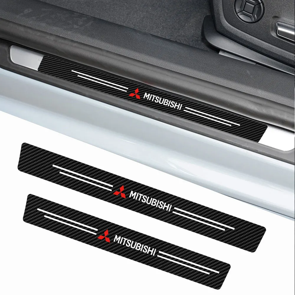 Автомобильный порог, наклейка из углеродного волокна, автозащитная полоса, водонепроницаемая для Mitsubishi Eclipse Lancer Outlander Pajero ASX Colt I200