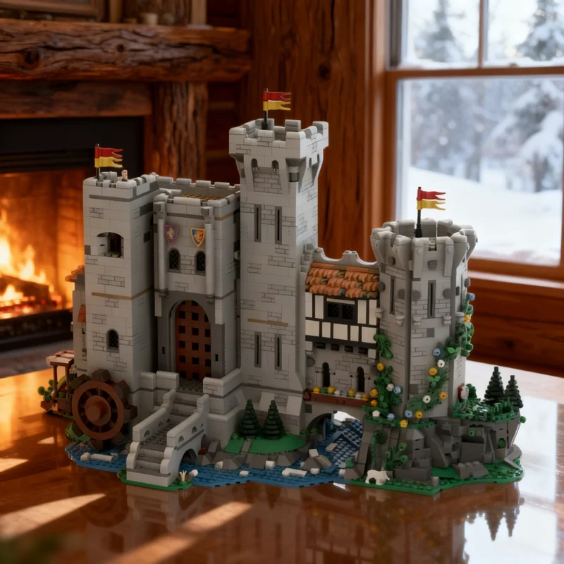 

3845pcs MOC The Outpost Castle Lion Knights Model Building Blocks Construction Christmas Gifts Toy Creative DIY Idea Kids Toys