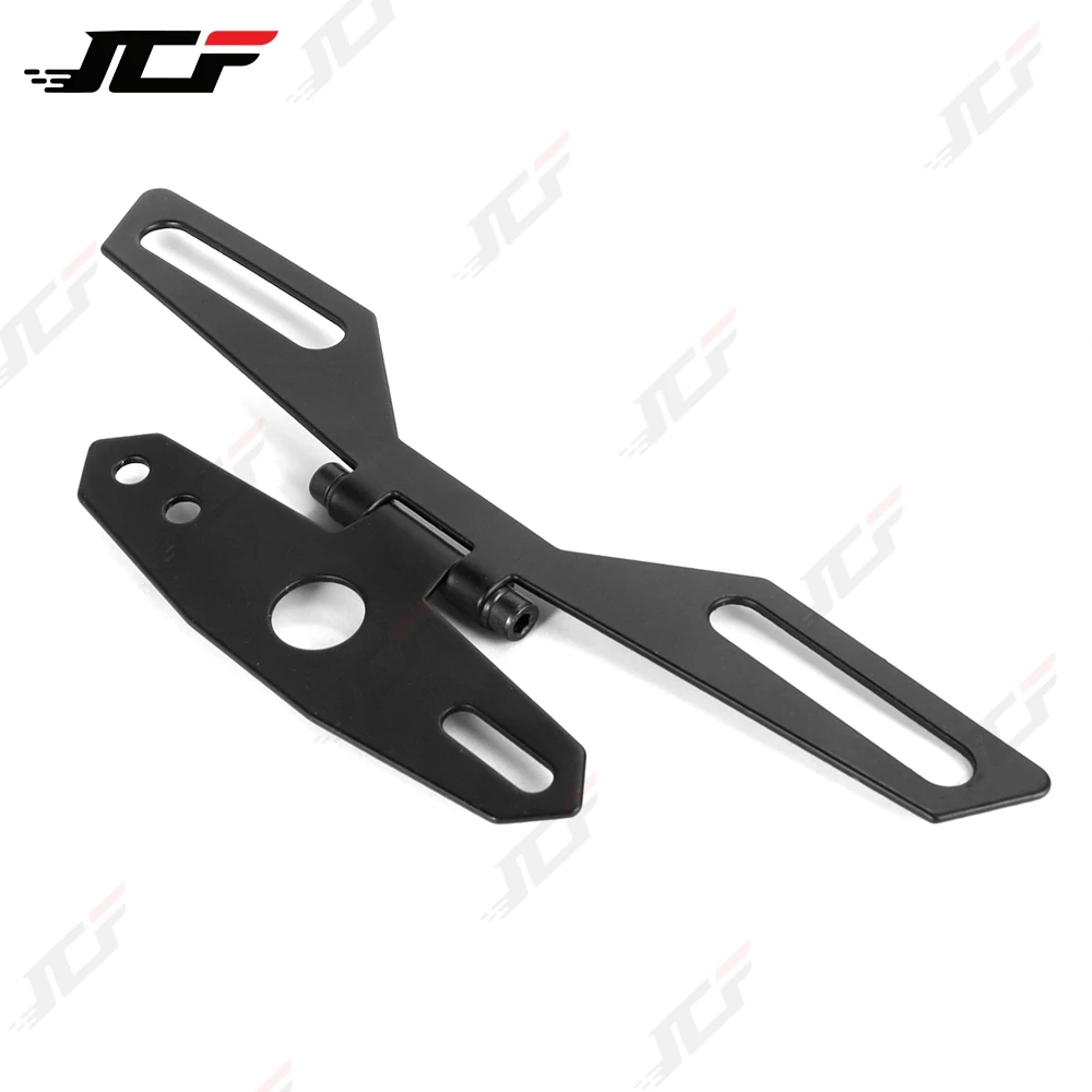 Motorcycle License Plate Bracket Taillight Mount Support Folding Number Plate Frame Holder Mount Universal Motorbike Accessories