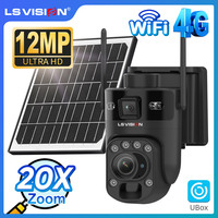 LS VISION Ubox 4K 20X Optical Zoom 4G Solar Camera Dual Screen Outdoor WiFi PTZ PIR Detection Human Auto Tracking CCTV CameraS