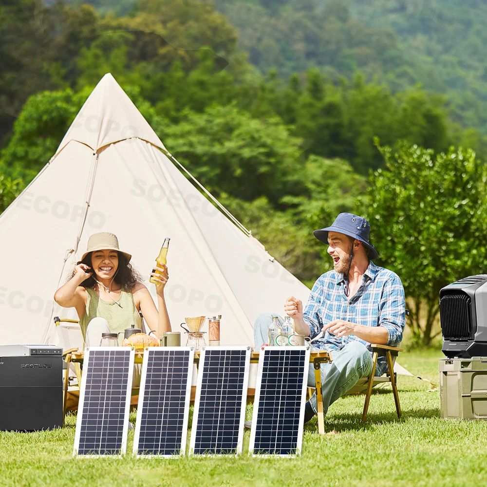 SOECOPO 800W Solar Panel Kit 4pcs Photovoltaic Cells System Free 100A Controller Portable 12V Battery Charger for Car RV Boat view 4