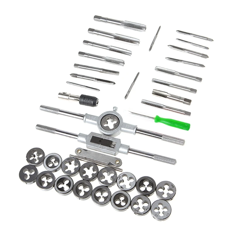 40 In 1 Tap-En Matrijsset M3-M12 Mannelijke Schroefdraad Schroefdraadgereedschapset Gelegeerd Staal Vrouwelijke Mechanische Professionele Gereedschappen Machine