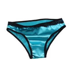 Women's Satin Silky Smooth Glossy Panties Hotwife Erotic Pajamas Comfy Cotton Crotch Quick Dry Shorts Girl Lace Edge Sweet Brief