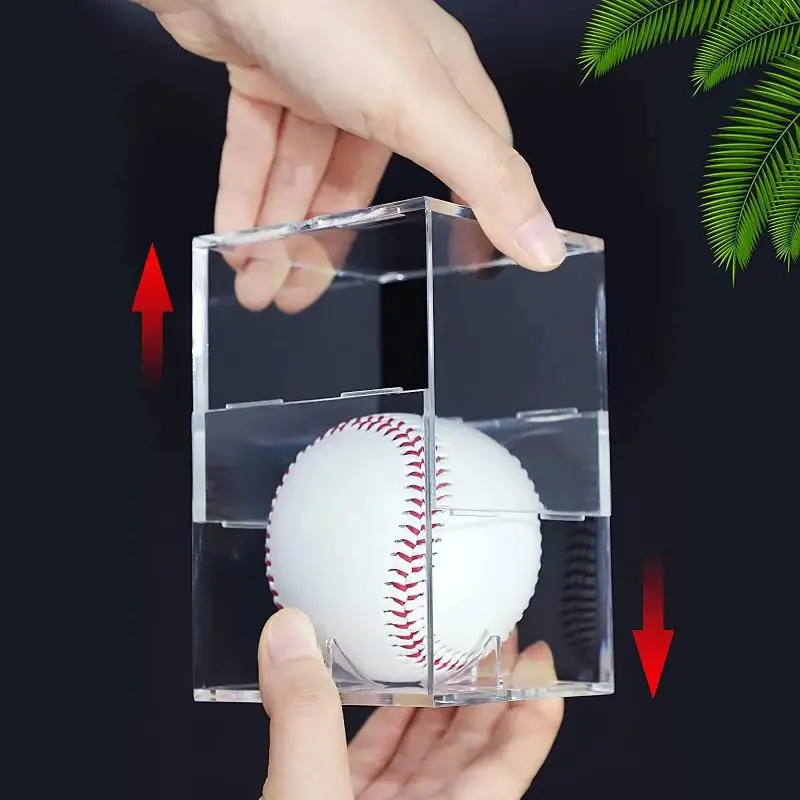 80mm Acryl Baseball Vitrine Wasserdicht Staubdicht Golfball Aufbewahrungshalter Leichter Sport-Souvenir Sammlerstück Schutz – Detail 5