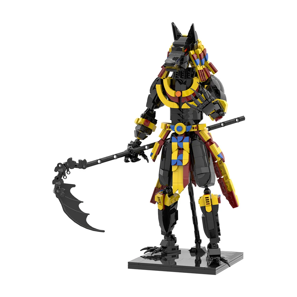 

MOC Anubis Mecha, строительные блоки, фигурка собаки, египетская мифология, тема Бог, фигурка STEM, игрушечные кирпичи, подарок для взрослых