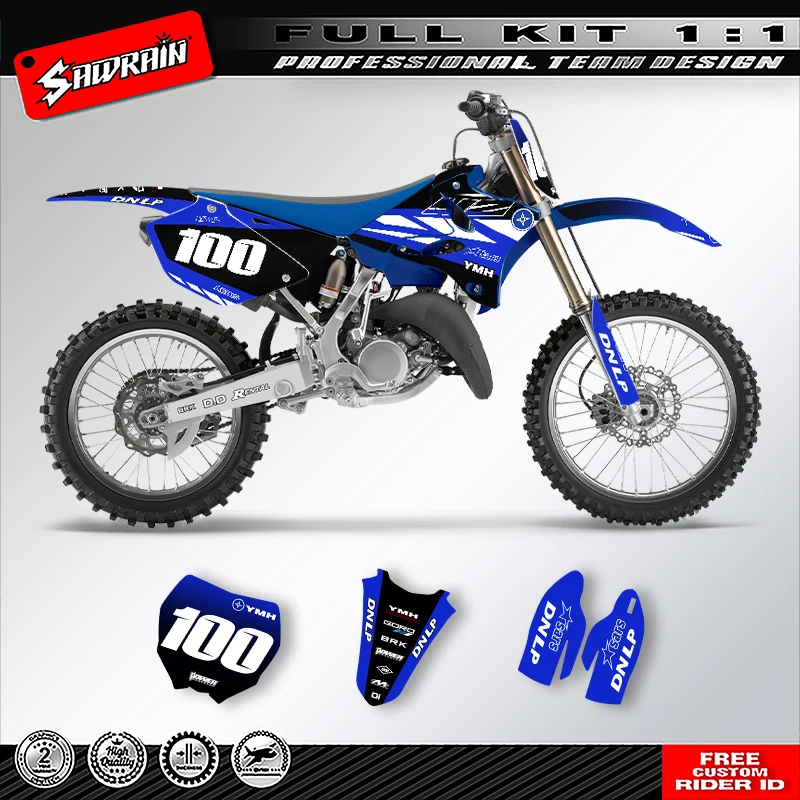 

Sawrain Motorcycle Sticker Custom Team Graphics Decals Kit For YAMAHA YZ125-250 2002 2003 2004 2005 2006 -2014 014