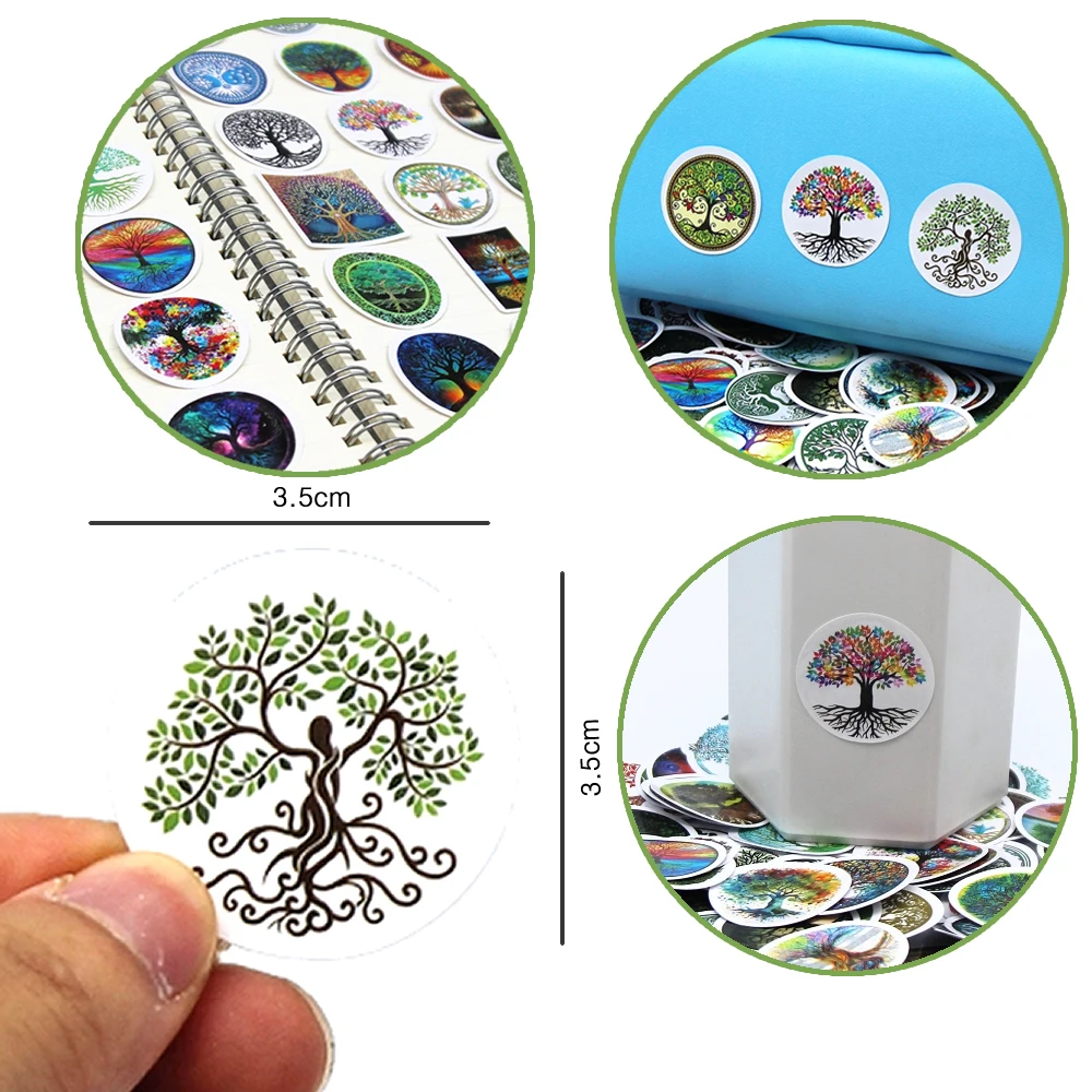 10/50/100PCS Beautiful Tree of life  stickers Memo Stickers for Laptop Car Skateboard Helmet Suitcase Stationery gift For kids