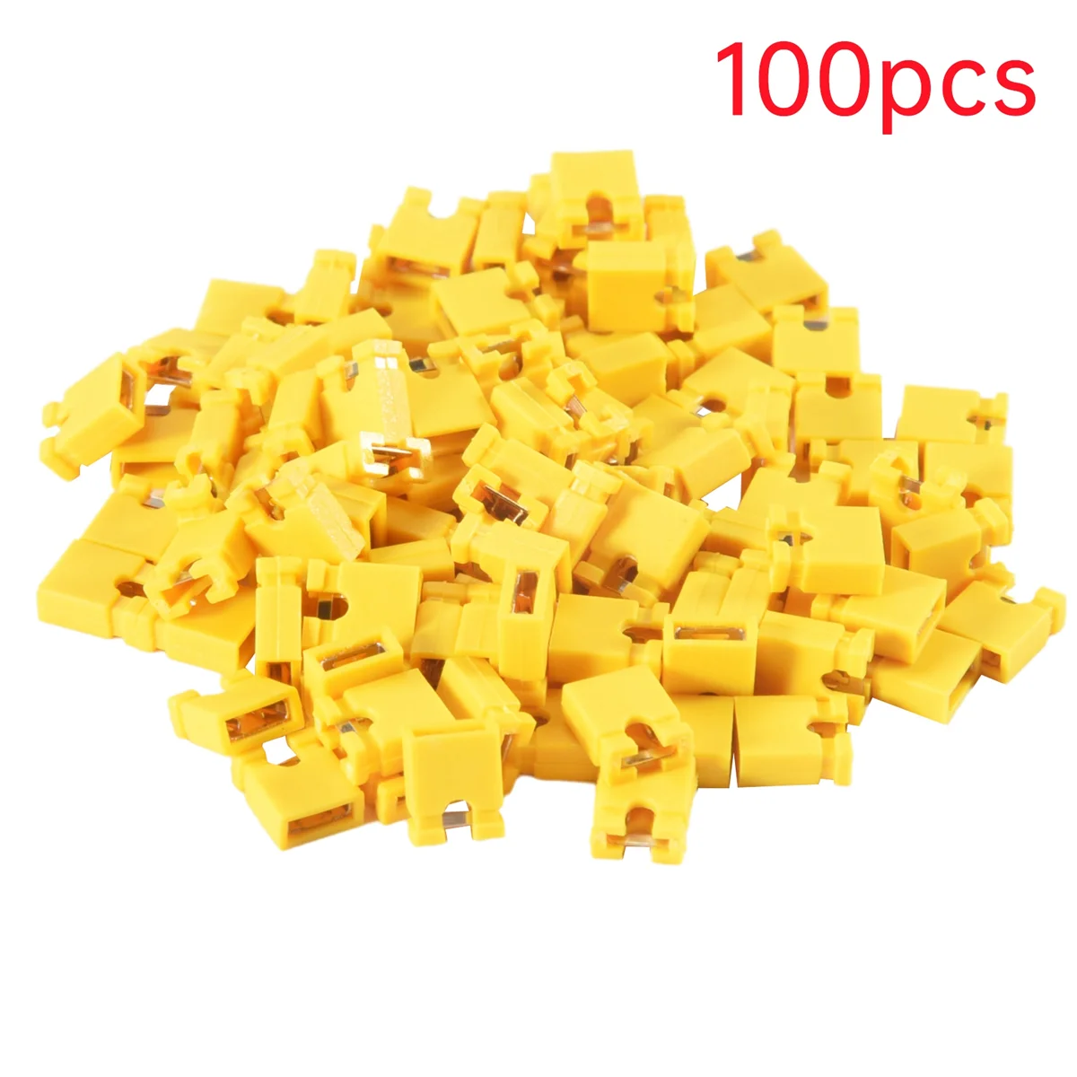 Y06A 100Pcs 2.54MM Jumper Cap Open Type Shorting Cap Shorting Block Shorting Cap Socket Pin Header Connection Block,Yellow
