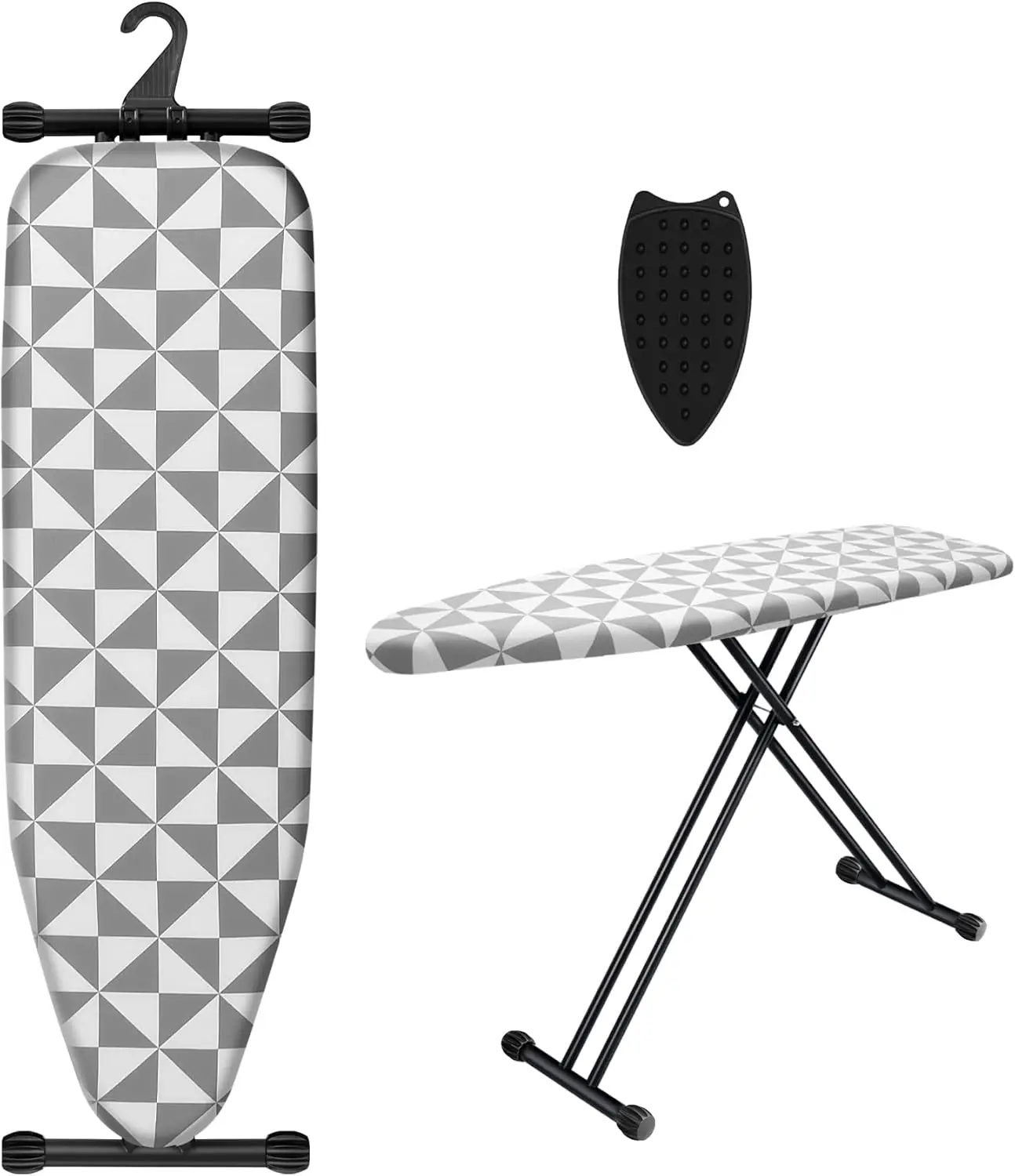 

Ironing Board with Silicone Iron Rest pad,Extra Thick Cover,14x54 Compact and Space Saver Iron Board