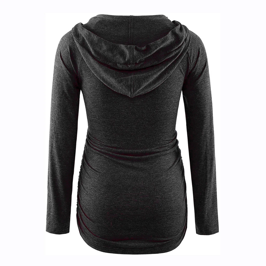 Frauen Mutterschaft Hoodies Gestreiften Druck Langarm V-ausschnitt Hoodie Sweatshirts Top Mama Schwangere Pflege Herbst Und Winter Kleidung – Detail 11