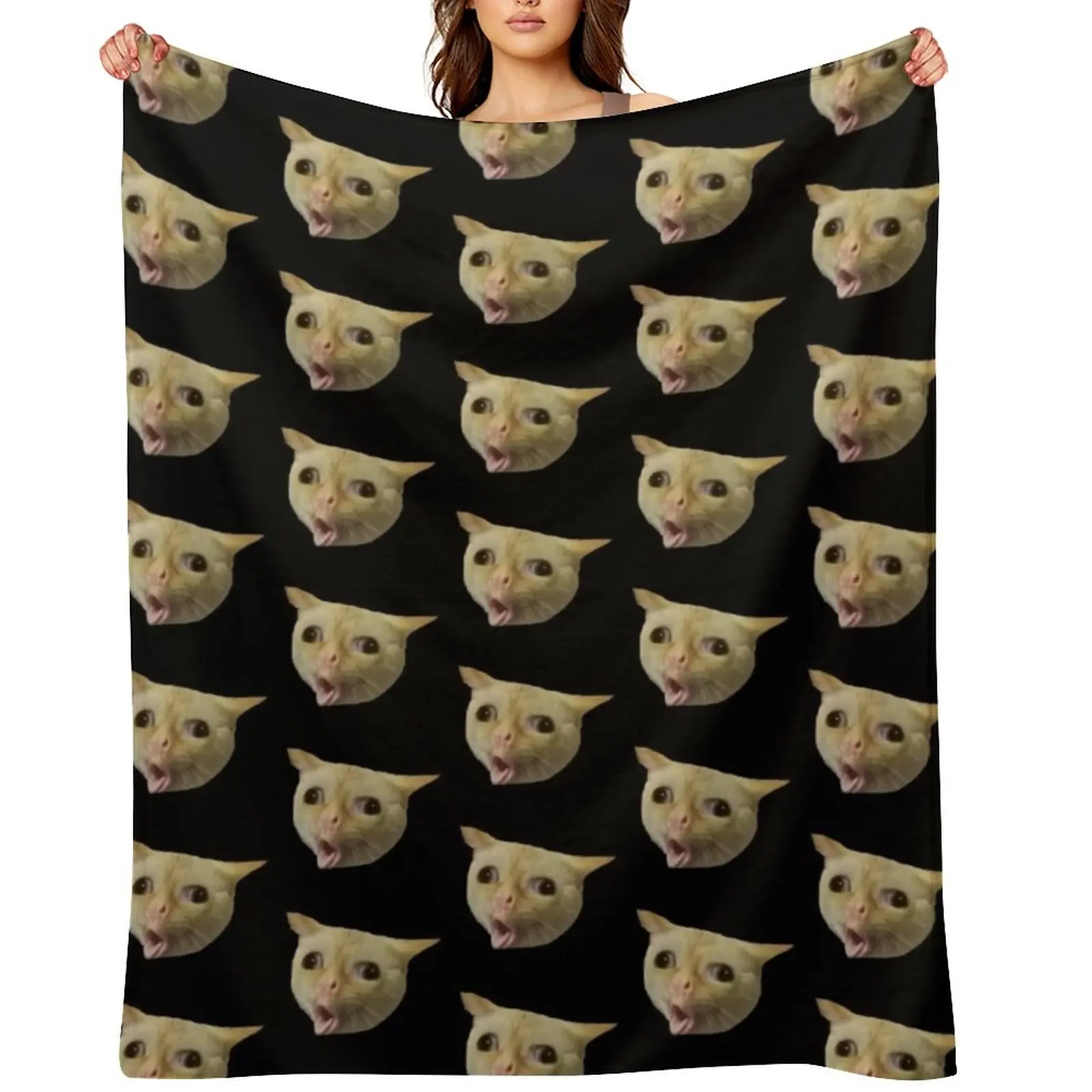 

Coughing cat meme Throw Blanket Furrys Single Blankets Sofas Of Decoration Camping Blankets