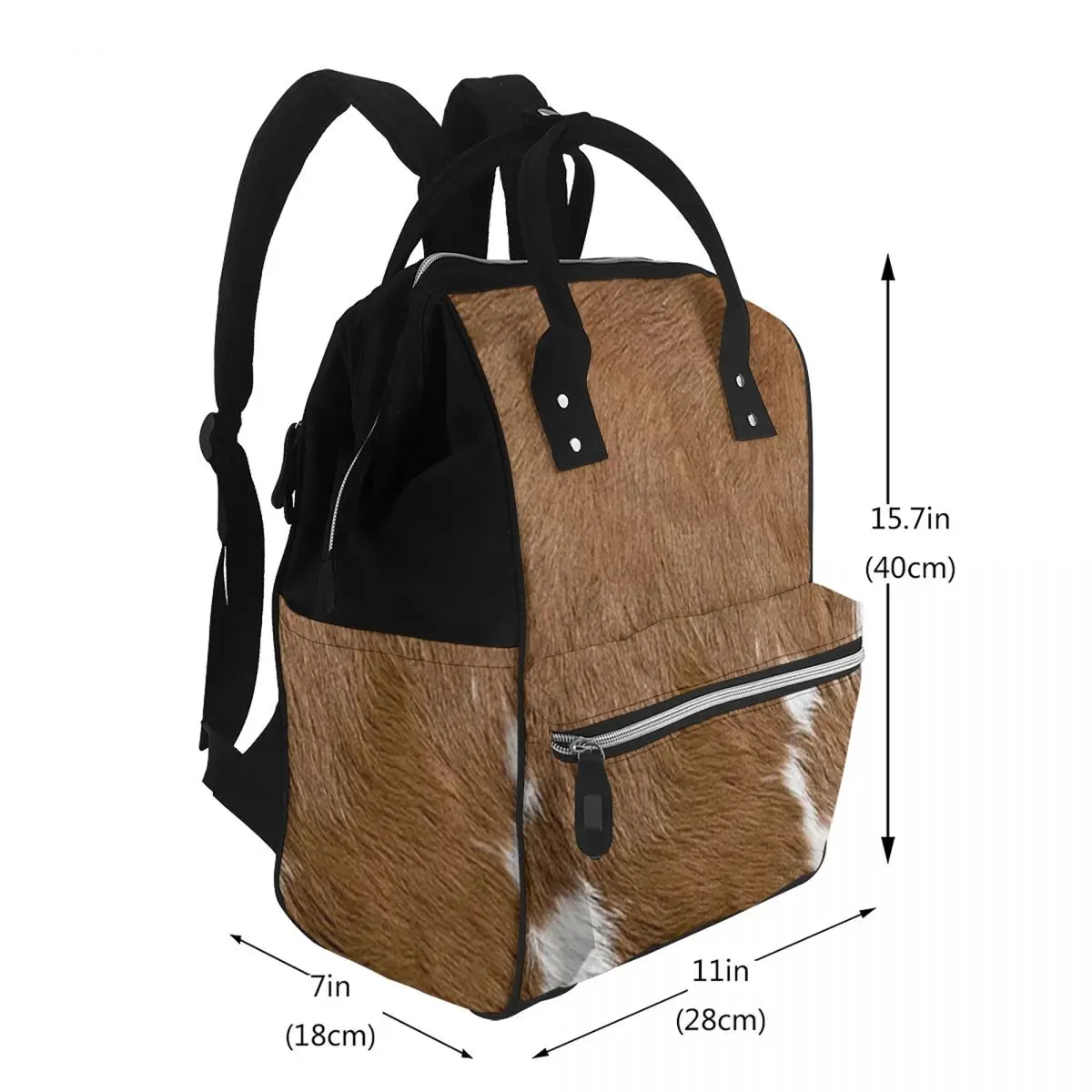 Stylish Cow Fur Cowhide Texture Cow Skin Print Pattern Student Backpack School Bag Hiking Travel Daypack for Men Women Bookbag