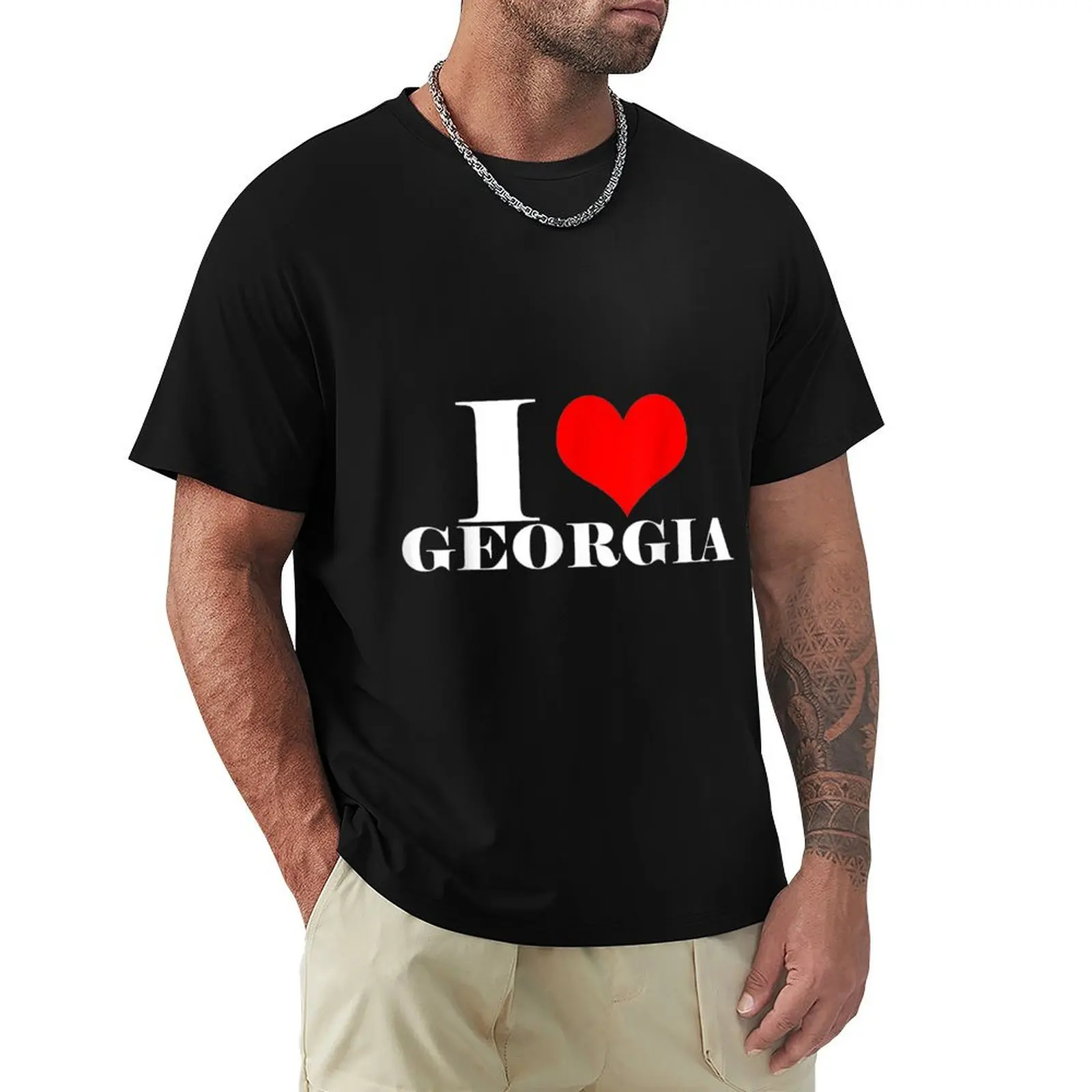 I Love Georgia T Shirt , I Heart Georgia Tee USA Shirt T-Shirt Vintage Print Crew Neck Tee