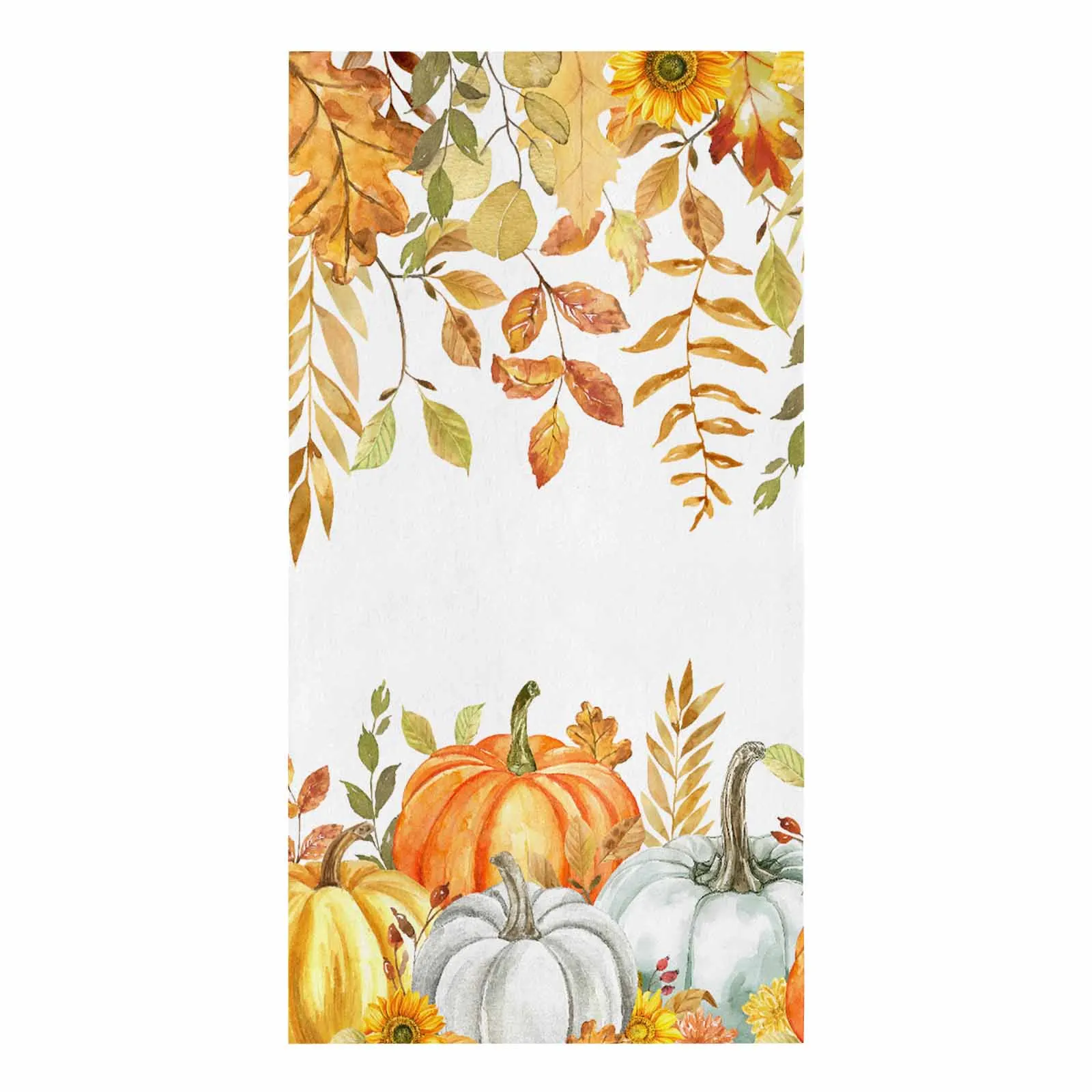 Thanksgiving Eucalyptus Leaves Autumn Pumpkin Towel Set Cleaning Cloth Kitchen Accessories Dish Washing Cloth Household