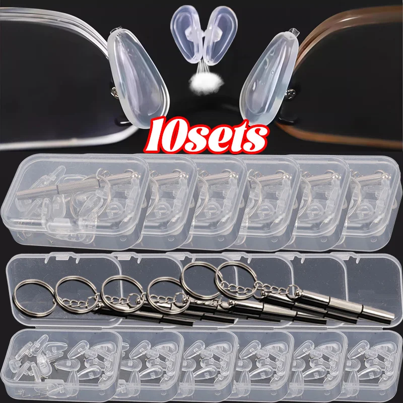 4styles Silicone Nose Pads Soft Breathable Nose Pad Repair Tools Glasses Anti Slip Nosepads Replacement Kit Eyeglass Accessories