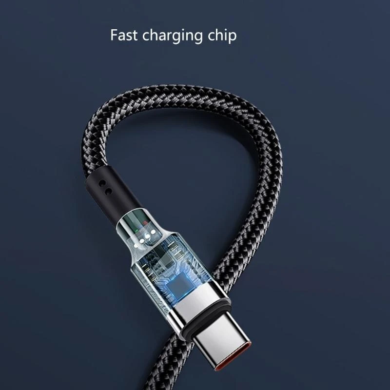 Быстрая скорость 120 Вт 10a Тип C для типа C Кабель быстрого зарядки для передачи данных .066a