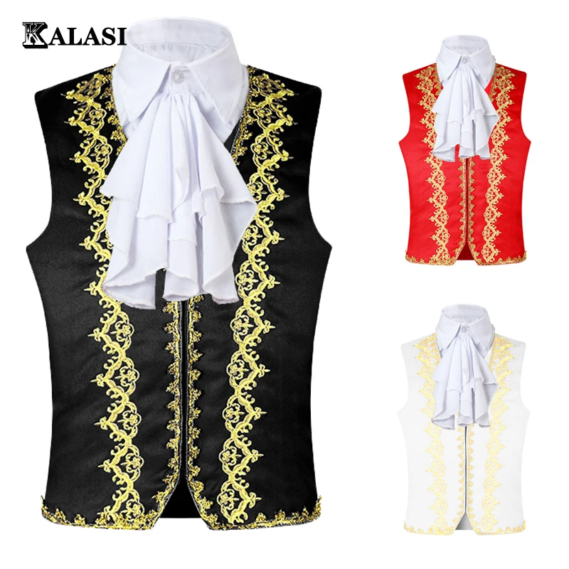 

Men's Renaissance Cosplay V Neck Waistcoat Vest Vintage Vicotiran Steampunk Jacquard Swallow Top Noble Blazer Costume kalasi