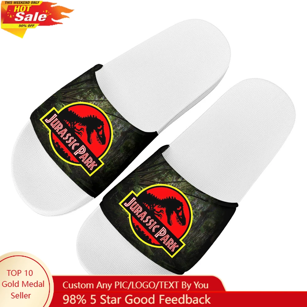 

Jurassic Park Dinosaur Slippers Home Water Shoes Pop Fashion Mens Womens Beach Pool Sandals High Quality Custom Summer Slipper