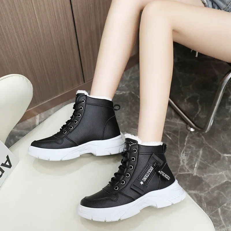 Women Winter Snow Boots 2024 New Fashion Style High-top Shoes Casual Woman Waterproof Warm Woman Female High Quality White Black