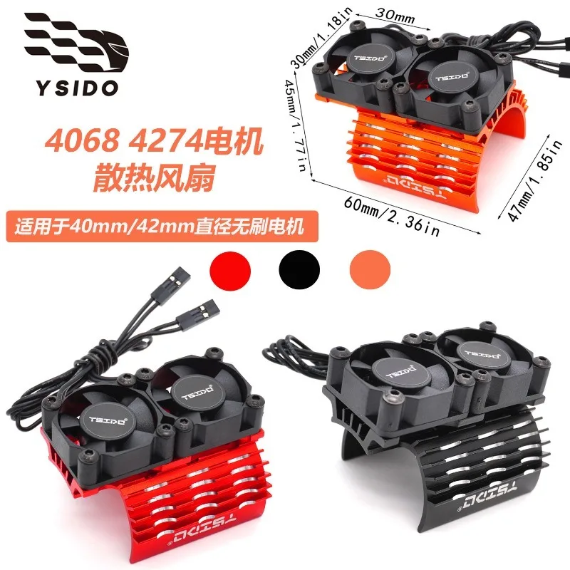 

RC Motor Heatsink Dual 27000RPM Cooling Fan for 1/7 1/8 Arrma Trxs RC Car Fit 4068 4074 4092 4268 4274 40-42mm Motors